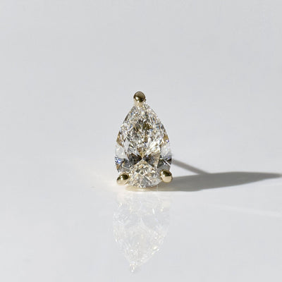 1ct Pear Shape Stud  Pierce
