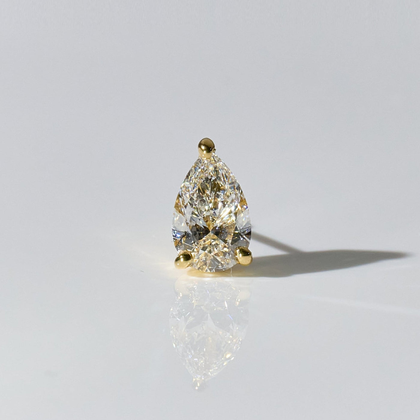 1ct Pear Shape Stud  Pierce