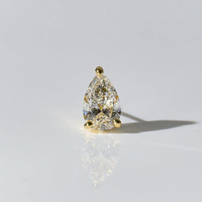 1ct Pear Shape Stud  Pierce