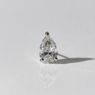 1ct Pear Shape Stud  Pierce