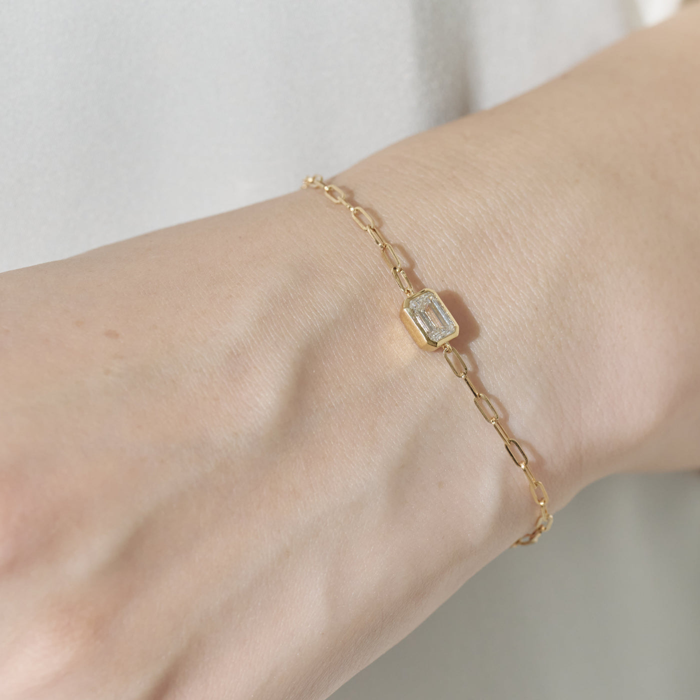 1ct Emerald Bezel Bracelet