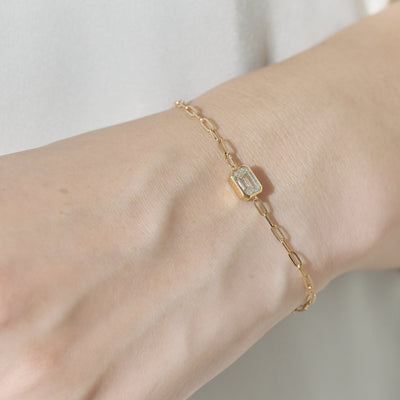 1ct Emerald Bezel Bracelet
